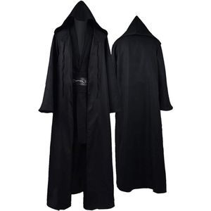 Cosplay Adult Tunic Hooded Robe Outfit Full Set US Size XXX-Large Black Full Set